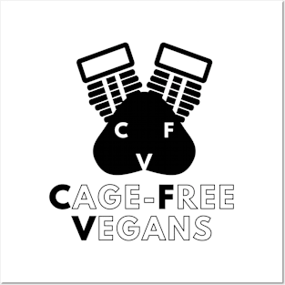 Cage Free Vegans - black Posters and Art